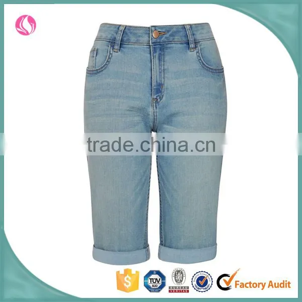 Wholesale Light Wash Girl Casual Shorts Denim Shorts Cotton Shorts Women