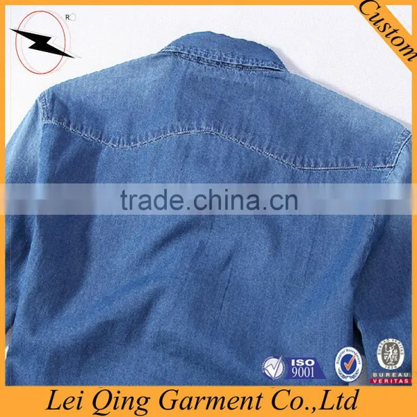 Blue Fashion Men Colored Denim Shirts photo-4