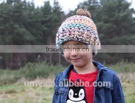 Pony Tail Crochet Pattern Messy Bun Hat photo-3