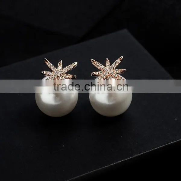 Zm53250a Wholesale Jewelry Pearl Stud Earrings White Pearl Stud Earrings photo-2