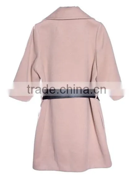 2014-2015 Trench Coat Women Lady Pink Woolen Coat photo-4