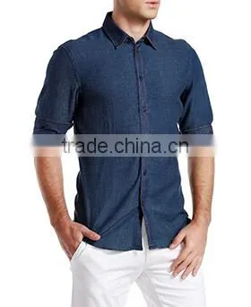 Denim Shirt Long Sleeve Men Shirt New Fashion Men Shirt Washed photo-2