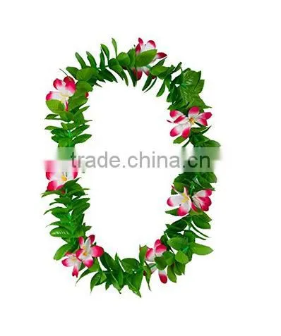 Hawaii Flower Necklaces Hula Lei Garland For Party Dance Plumeria Flower Lei Leaf Shape photo-2