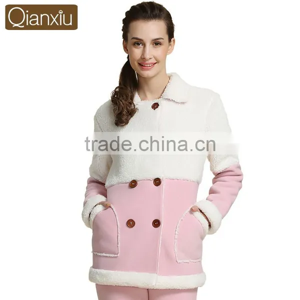 Many Years Factory Qianxiu Wholesale Women 100% Polyester Sleepwear
