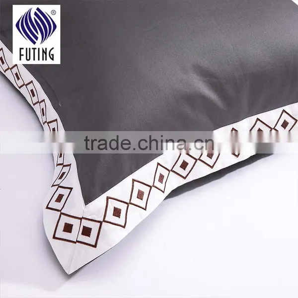 Wholesale 4pcs Embroidered Bed Linen 100% Cotton White Bedding Set Hotel Bed Sheet Set photo-3