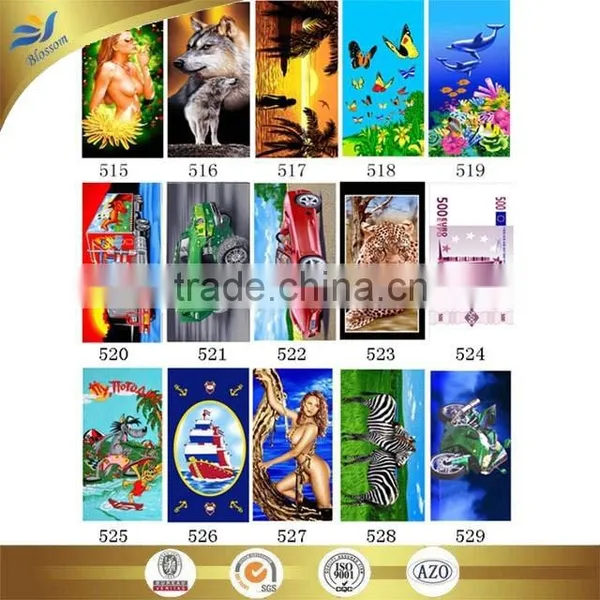 Cheap Wholesale Microfiber Reactive Printed Beach Towel Sexy Gril and Car Printed Towel China Supplier
