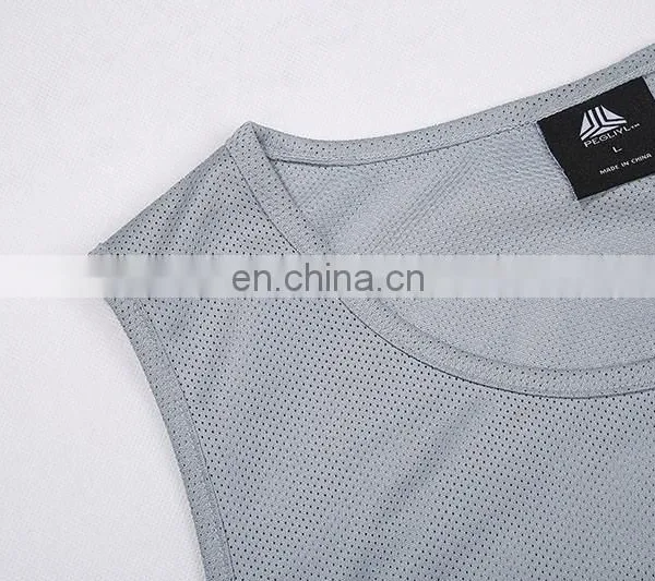 2017 Comfortable Vintage Grey Mesh Tank Top For Sport Man photo-4