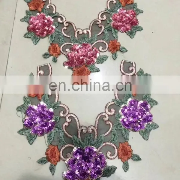 Wholesale New Deisgn Popular Flower Embroidery Sequin Collar photo-6