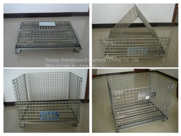 Customized Zinc Coated Heavy Duty Wire Mesh Container for Industrial Parts Warehouse photo-2