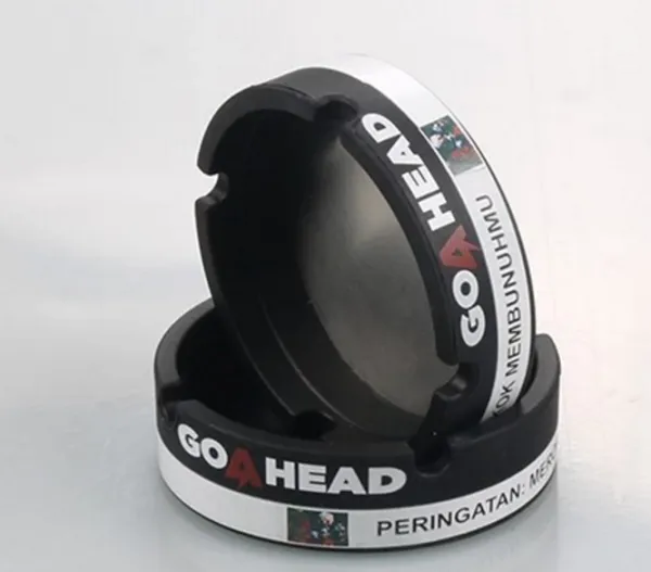 wholesale custom silicone black round ashtray