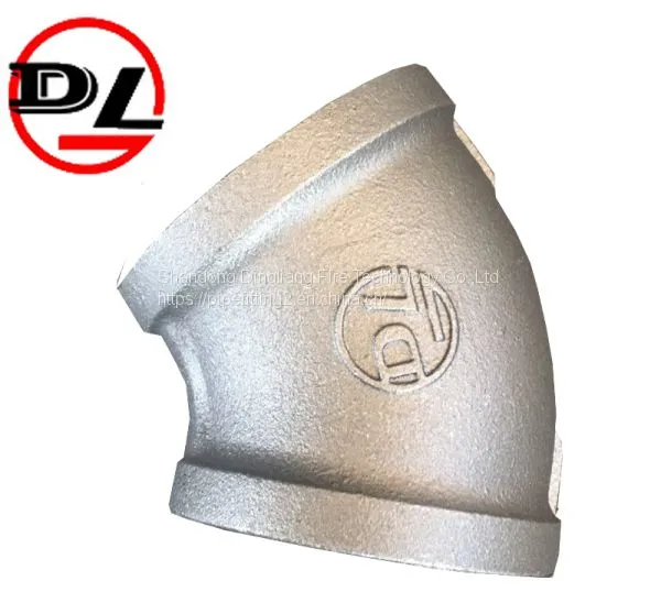 Malleable Iron Pipe Fittings Galvanized 45 Degree Elbow