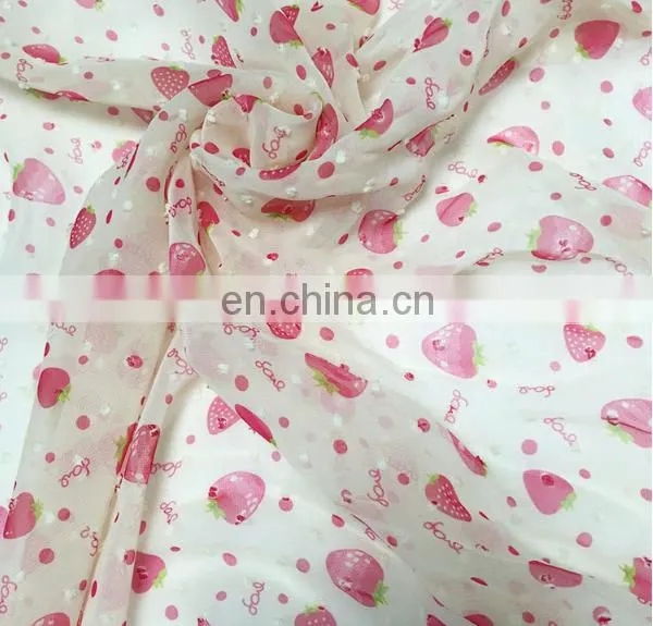 China Supplier Fruit Design Printed Chiffon Fabric for Garment photo-2