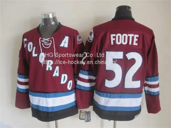 Colorado Avalanche #52 Foote Throwback Red Jersey