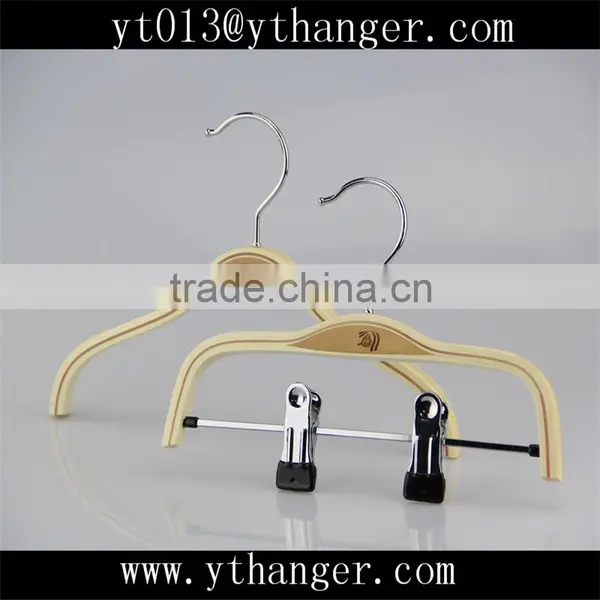 CY-278 Bend Shape Kid Wooden Coat Hangers With Children Pants Hanger photo-2
