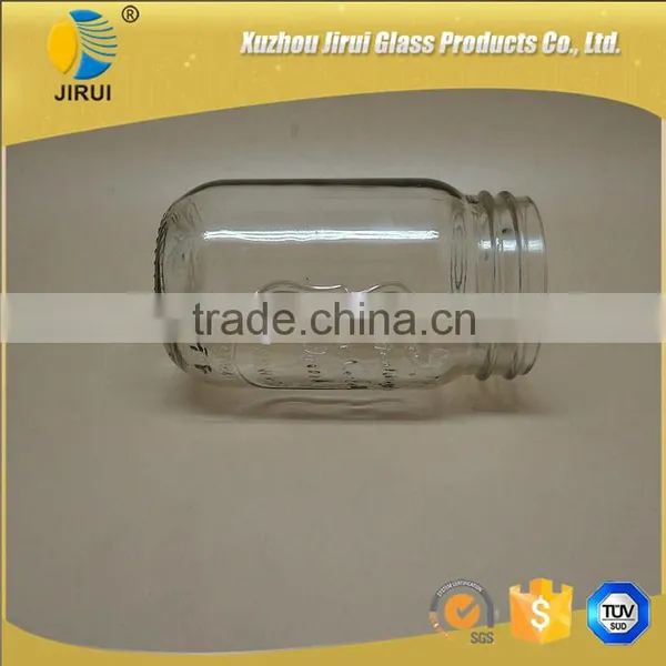 400ml Round Shape Ice Cold Clear Glass Mason Jar Without Handle photo-6