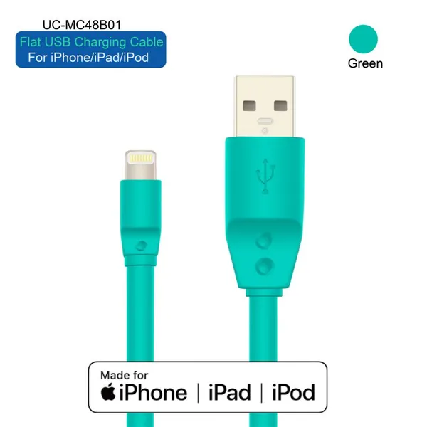 Premium Flat Noodle Mfi Lightn Ing Cable Fast Charging Data Usb Charger for Apple IPhone 7/7plus/8/8plus photo-2