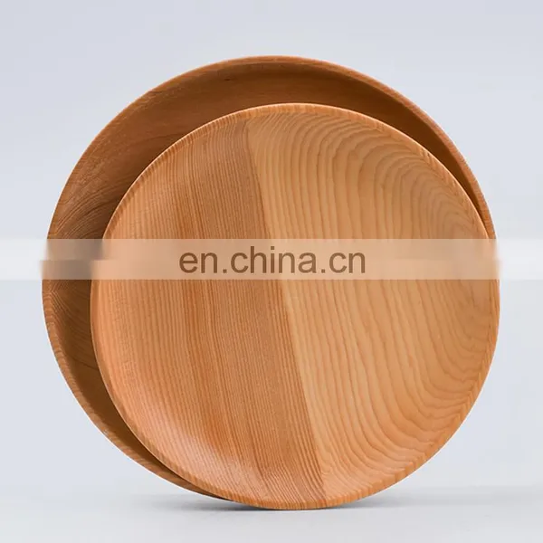 Best Selling Japanese-style Wooden Tray Thick Fir Wood Tableware Serving Plate Wooden Food Dish for Restaurant photo-3