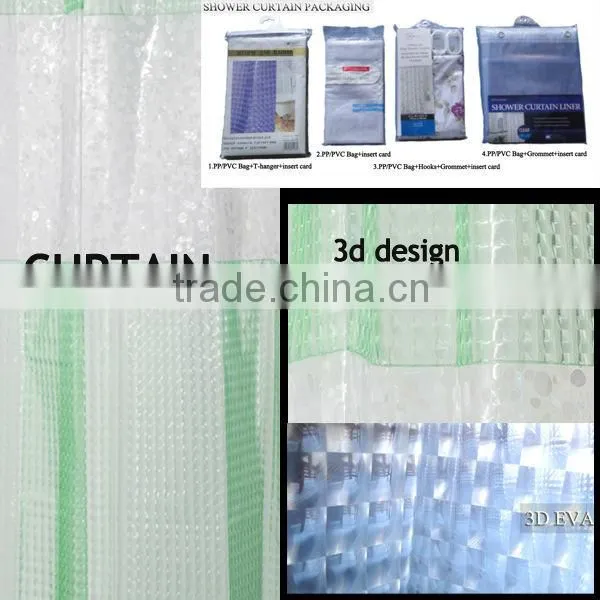 3d EVA Extra Long Double Swag Shower Curtain With Hookless photo-2