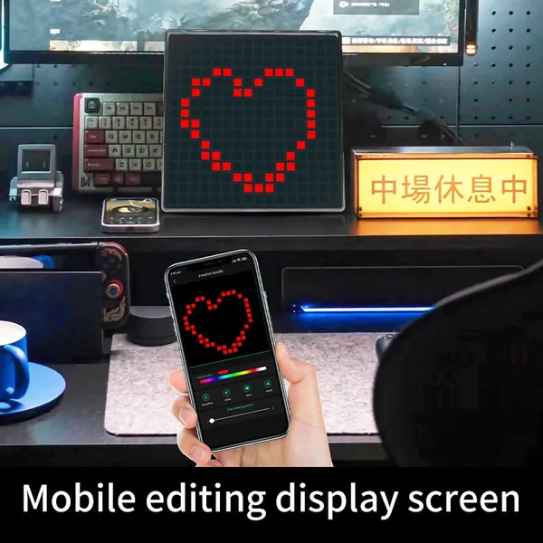 Automotive Atmosphere Pixel Screen 32*32 Bluetooth Pixel Screen DIY Decorative Lights Modification Universal Car Ambient Light photo-3