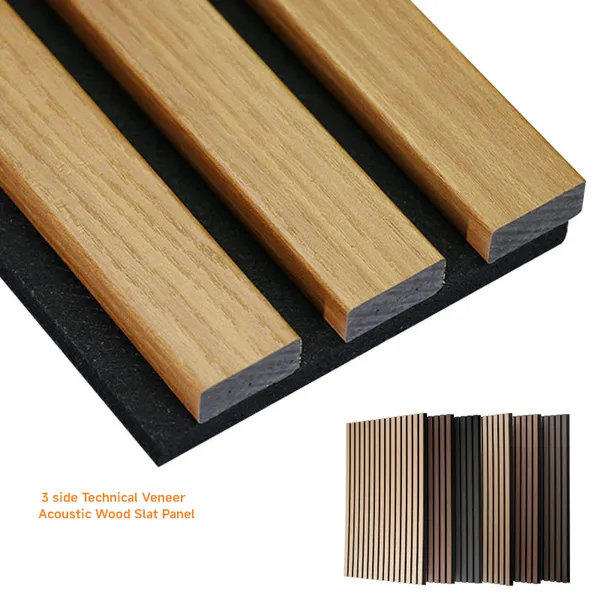 Wholesale Modern Wooden Acoustic Slat Wall Panel With 90% Noise Reduction Fireproof for Living Room Decoration photo-1