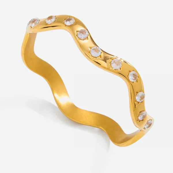 HonHo Factory Direct 18K Gold PVD Coated Stainless Steel Bangle With 2-Year Color Retention photo-3
