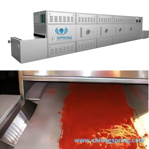 Low Temperature Industrial Microwave Dryer For Chili Pepper Turmeric Black Pepper Spices