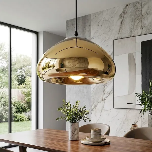 Mirrored Void Dome Pendant – Chrome/Gold/Bronze, 2 Sizes G9/E27 photo-3