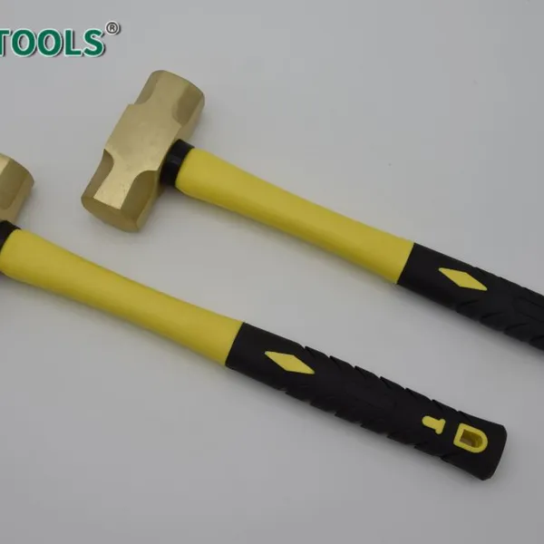 Martillo de mazo antideslizante, aleación de cobre berilio, cabeza forjada por caída de 5 lb, longitud 400 mm