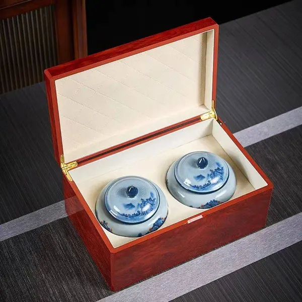 Wooden Boxes for Peony Flower Tea, Ceramic Jar Tea Wooden Boxes, Small Iron Can Tea Wooden Boxes, 2024 Manufacturers photo-3