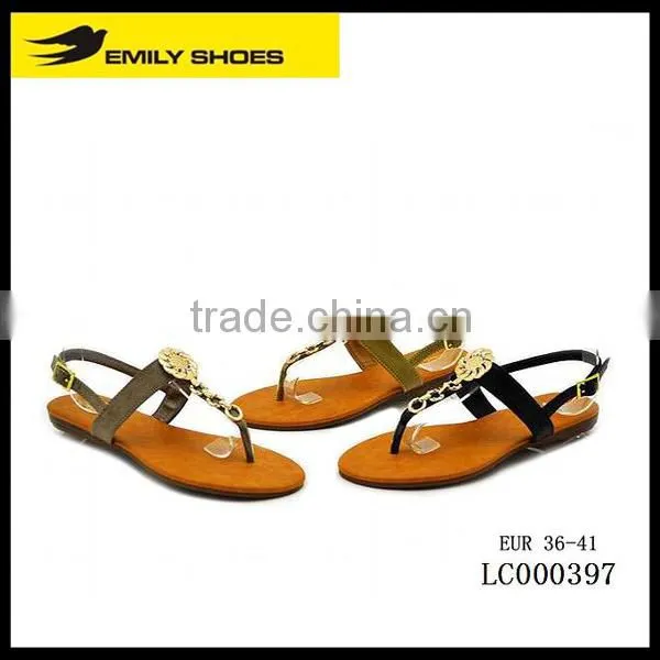 Nice Latest Design Lady Outdoor pu Sandal With Decoration