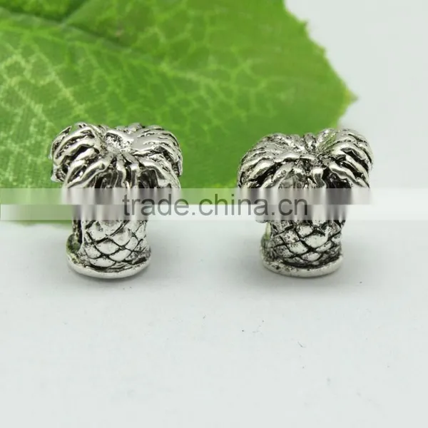 Wholesale Pdora New Style Anti-silver Coconut Tree Shape Zinc Alloy Round Hole Slide Beads photo-5