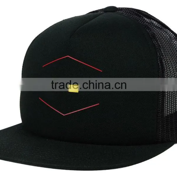 High Quality Factory Customized Sponge Hat 5 Panel Screen Printing Flat Brim Trucker Caps photo-2