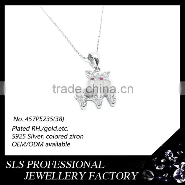 Wholesale Designs Donkey Pendant 925 Silver , Rhodium Plated Necklace Pendant for Kids Wear photo-2
