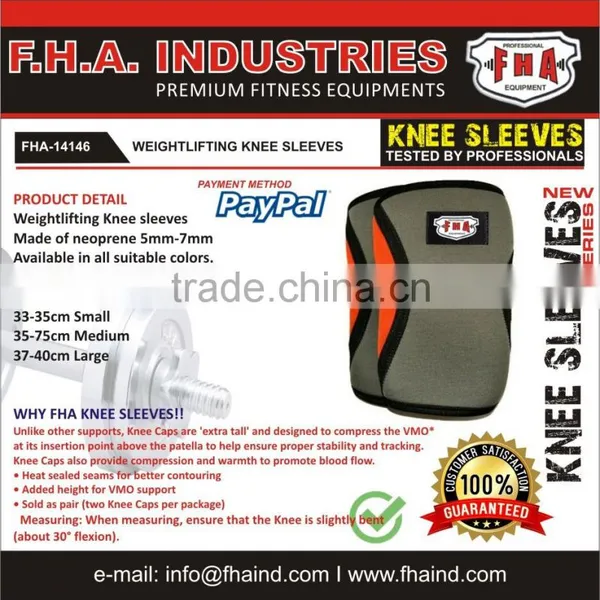 Neoprene Knee Sleeves, Compression CrossFit Knee Support, Elastic Knee Support Custom Power Lifting Knee Sleeves