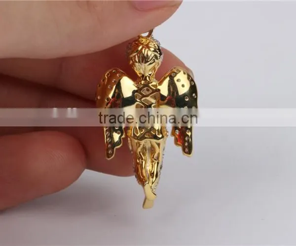 New Arrivaling Micro Setting Zircon Pendant 925 Silver Angel Wings Jewelry photo-4