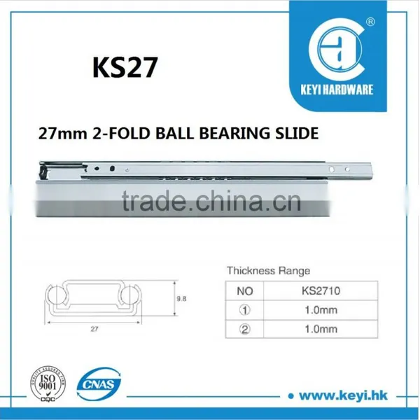 High Quality Premium Telescope Channel, 2-fold Ball Bearing Telescopic Drawer Channel photo-2