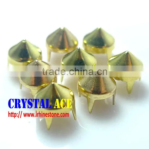 Gold Cone Stud With 4 Prongs in China Wholesale Market photo-2
