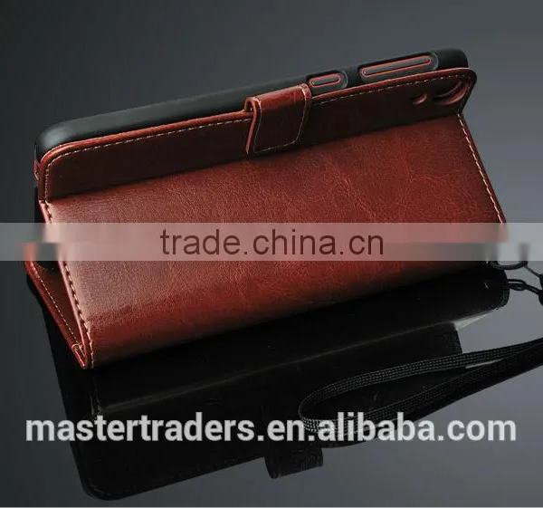 Original Fashion 64 Grain Stand Holder Wallet Flip PU Leather Case For HTC 820 MT-3099 photo-5