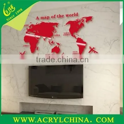 3d Three-dimensional Crystal Wall Stickers/Acrylic World Map Mural