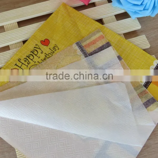 Champagne Design Printed Paper Napkin for Party,33cm,3ply photo-5