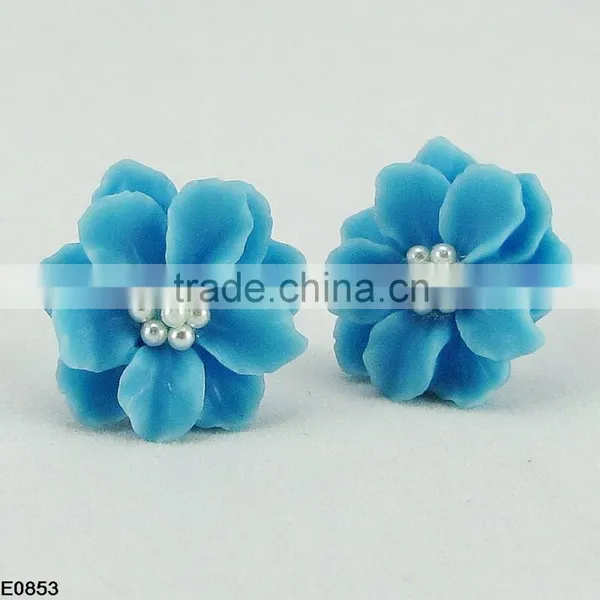 Wholesale Coloful Folwer Ear Stud Earrings E0853 Supplier's Choice photo-3
