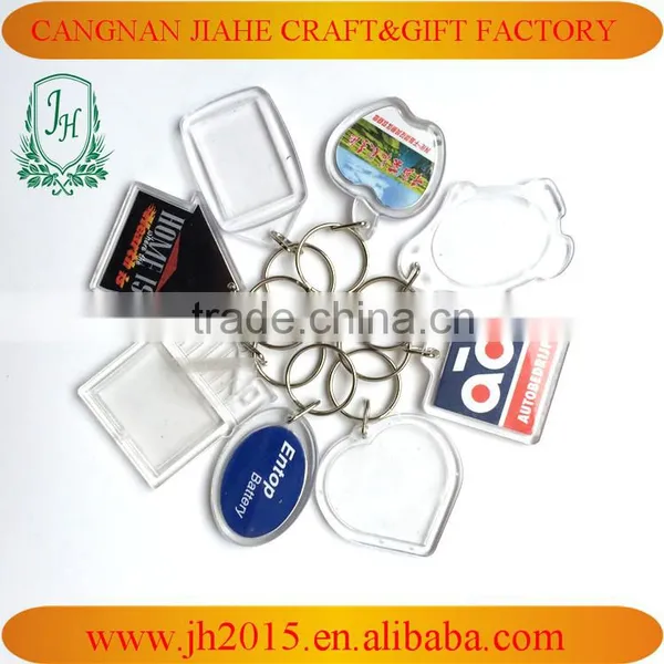 Square Shape 4cm Acrylic Key Chains Blank Keychain With Custom Logo Insert Clear Photo Frame Keychain photo-5