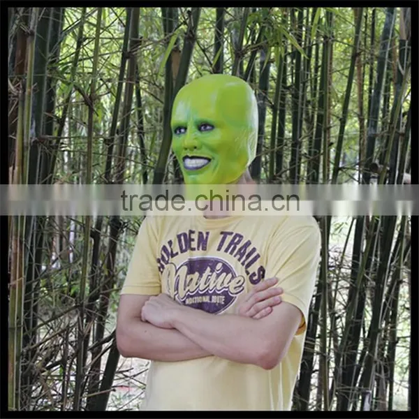 Creepy Green Mask Latex Mask for Costume Party Full Head Latex Rubber Masquerade Mask photo-3