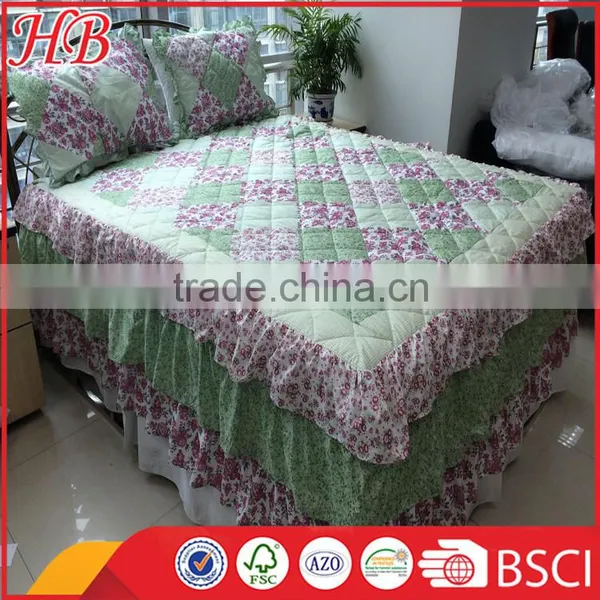 2016 Fashion Design 100% Polyester High Quality Service Hot Sale Different Style Plain Patchwork Quilt