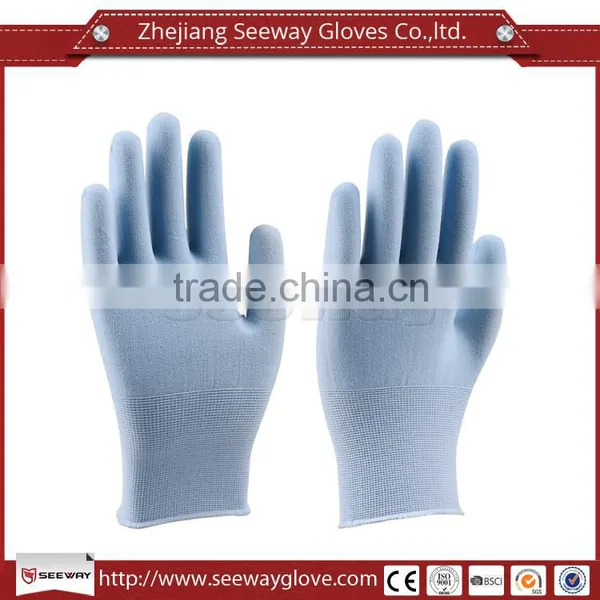 Seeway Blue Nylon Knitted Gloves Thin Electronic Operating Gloves Garden Glove