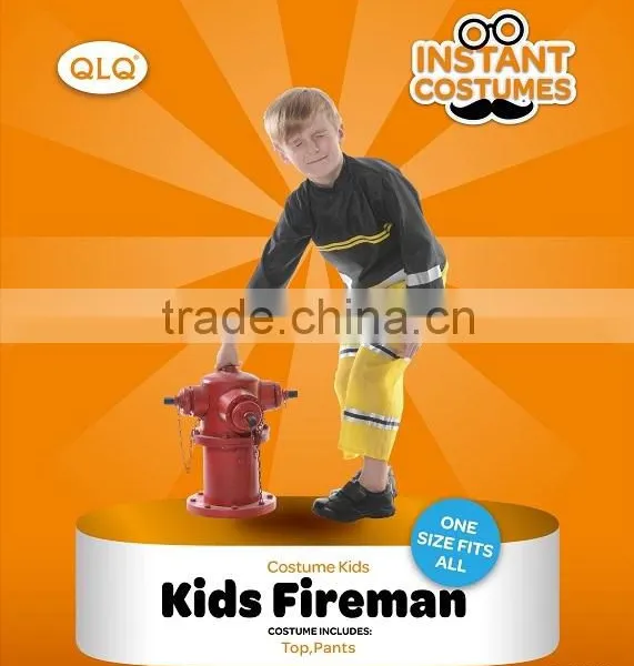 Party child firefighter costume for carnival