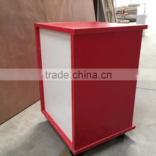 Modern Adjustable Red Color Storage Bedside Table Cabinet photo-5