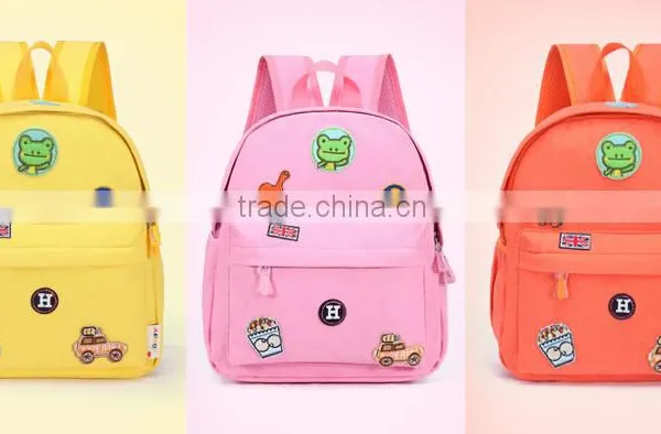 High Quality Cotton Canvas Carton Badge Kids School Bag photo-3