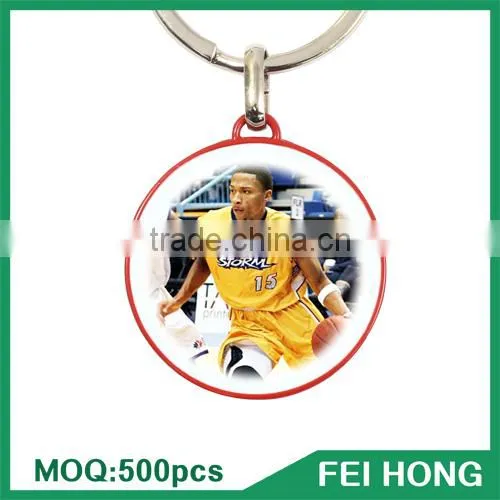 Wholesale Bulk Metal Souvenir Basketball Sport Printed Two Sided Key Ring photo-6