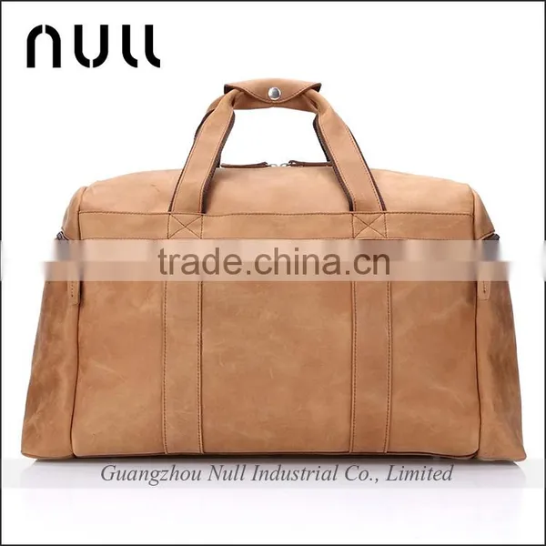 Large Capacity Men Vintage Genuine Leather Travel Bag photo-4
